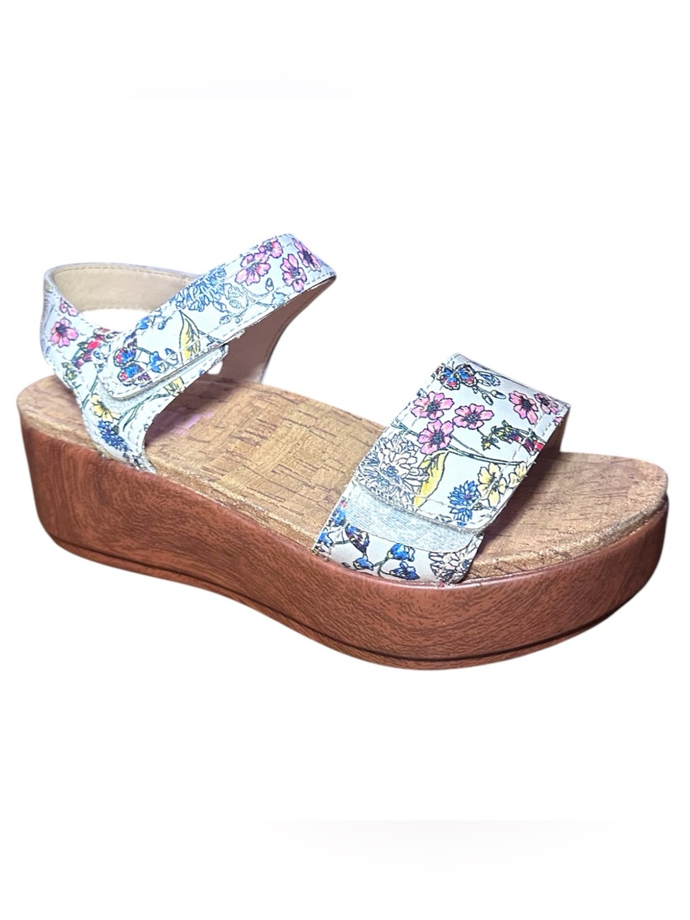 Alegria Tamsyn Fine & Dandy Floral Leather platform wedge sandals SZ 6-6.5/36